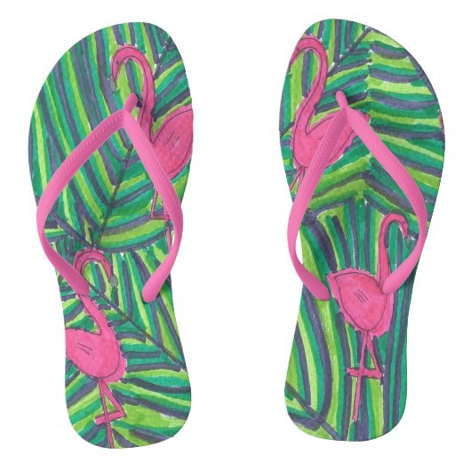Flamingo Jungle Vibe Badesandalen (Fußbett)