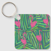 Flamingo Jungle Vibe Schlüsselanhänger (Vorderseite)