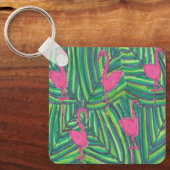 Flamingo Jungle Vibe Schlüsselanhänger (Vorderseite)