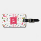 Flamingo-Kaktus-Ananas-Hibiskus-Muster Gepäckanhänger (Vorderseite horizontal)