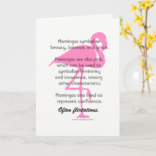 Flamingo Karte (Gelbe Blume)