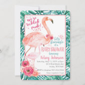 Flamingo Kinderdusche Einladung (Vorderseite)