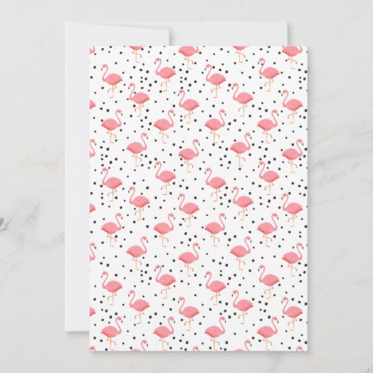 Flamingo Kinderdusche Einladung (Rückseite)