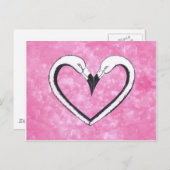 Flamingo Kiss Herz, Liebe Geschenke Postkarte (Vorne/Hinten)