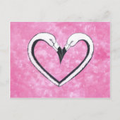 Flamingo Kiss Herz, Liebe Geschenke Postkarte (Vorderseite)
