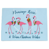 Flamingo Kisses Warm Christmas wünscht Geschenktas Große Geschenktüte (Vorderseite)