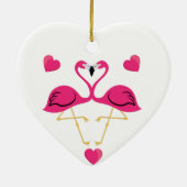 Flamingo Kissing und Herz Keramik Ornament (Hinten)