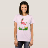 Flamingo, Kleeblatt, Irisch, Rosa Flamingo T-Shirt (Vorne ganz)