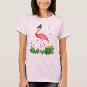 Flamingo, Kleeblatt, Irisch, Rosa Flamingo T-Shirt (Vorderseite)