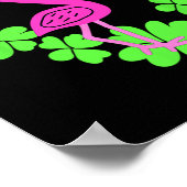 Flamingo Kleeblatt St Patricks Day Animal Poster (Ecke)