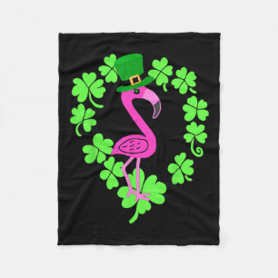 Flamingo Kleeblatt St. Patricks Tag Tier  Fleecedecke