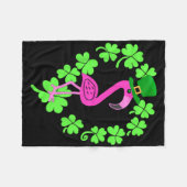 Flamingo Kleeblatt St Patricks Tag Tier Fleecedecke (Vorderseite (Horizontal))
