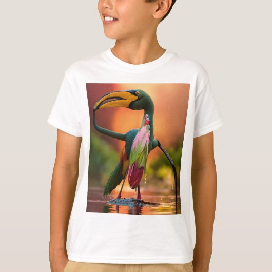 Flamingo Koch in Aktion" T-Shirt (Vorderseite)