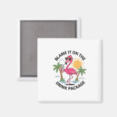 Flamingo Kreuzfahrt Schieb Es Auf Das Getränkepake Magnet (Vorderseite/Rückseite)