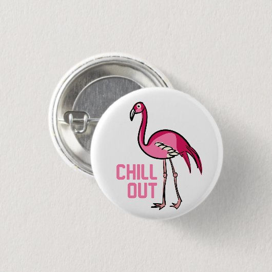 Flamingo kühlen heraus button (Vorne & Hinten)