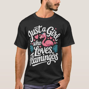 Flamingo-Kunst für Frauen Mädchen Zoo Rosa Vogel T-Shirt