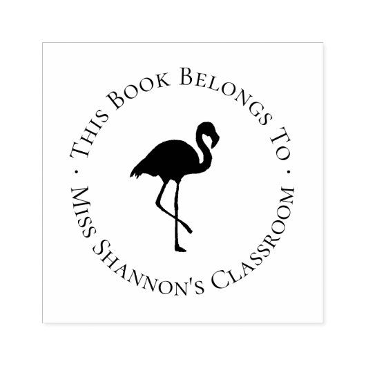 Flamingo-Lehrer-Exlibris-Etikett Gummistempel (Prägung)