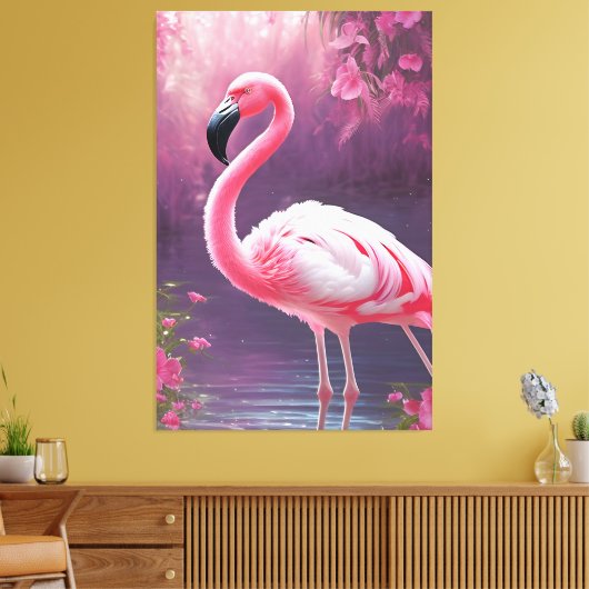 Flamingo Leinwanddruck (Insitu (Wohnzimmer))