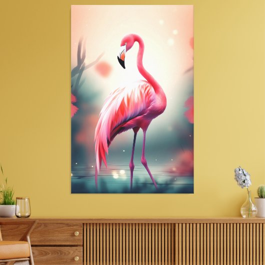 Flamingo Leinwanddruck (Insitu (Wohnzimmer))
