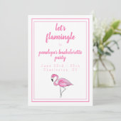 Flamingo Let's Flamingle Bachelorette Tour Einladung (Stehend Vorderseite)