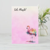 Flamingo Let's Mingle Blank Einladung (Stehend Vorderseite)