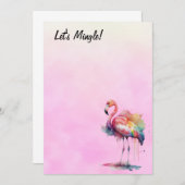 Flamingo Let's Mingle Blank Einladung (Vorne/Hinten)