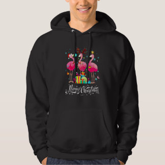 Flamingo Lichter Weihnachtsmann Hut Pullover Weihn