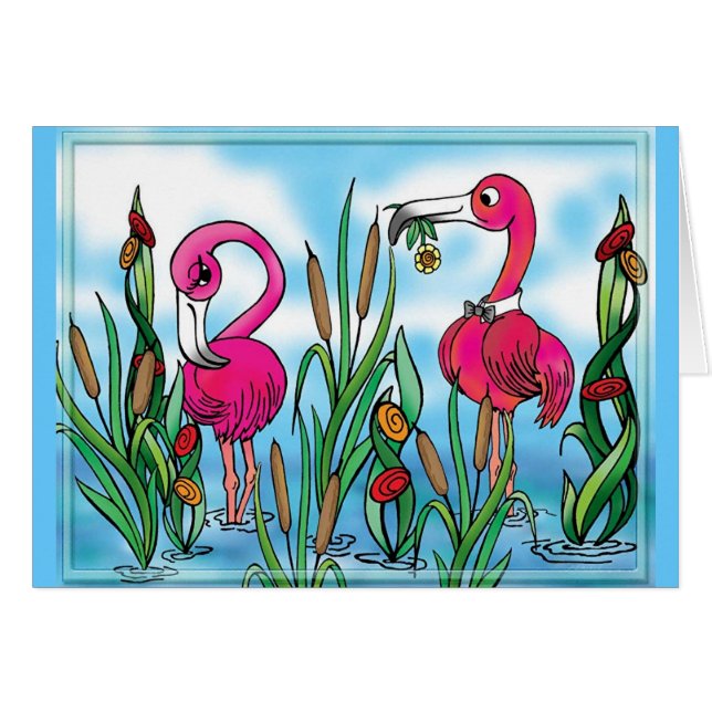 Flamingo Liebe (Vorderseite (Horizontal))