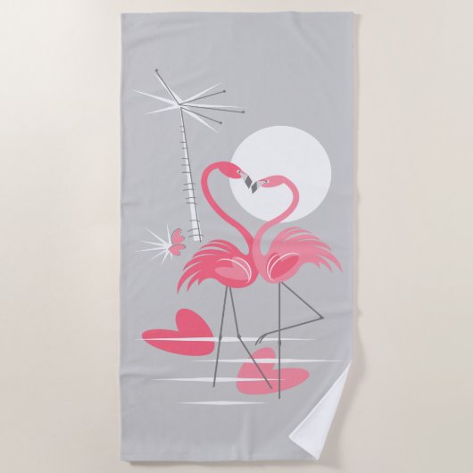 Flamingo Liebe Badetuch (Vorderseite)