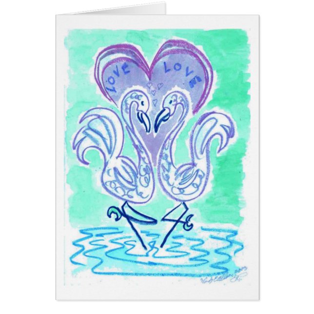 Flamingo-Liebe (blaue Fassung) (Vorne)