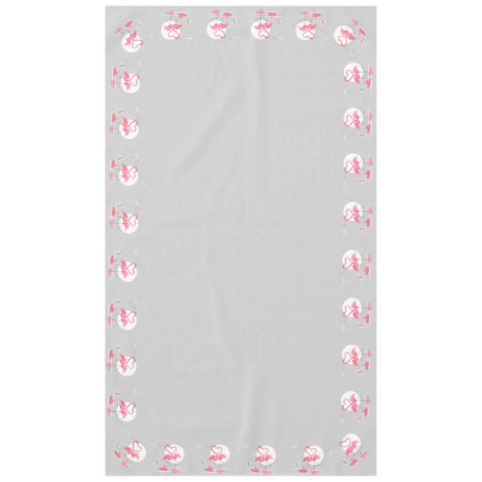 Flamingo Liebe Border tablecloth 60x104 Tischdecke (Vorderseite)