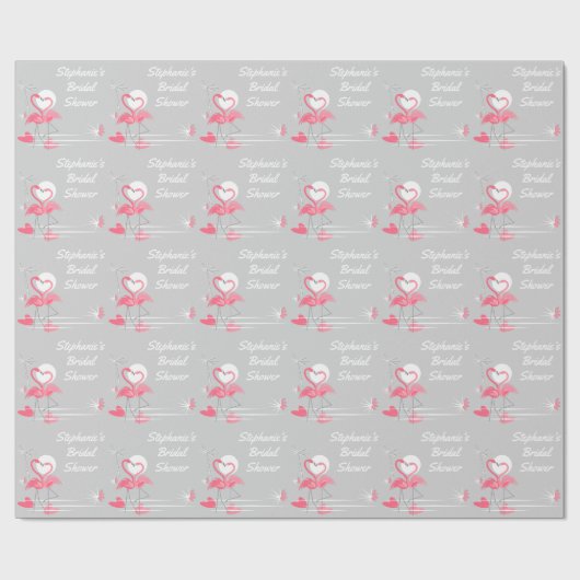 Flamingo Liebe Brautparty Packpapier (Flach)
