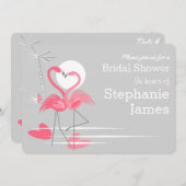 Flamingo Liebe Bridal Dusche Einladung Landschaft (Vorne/Hinten)