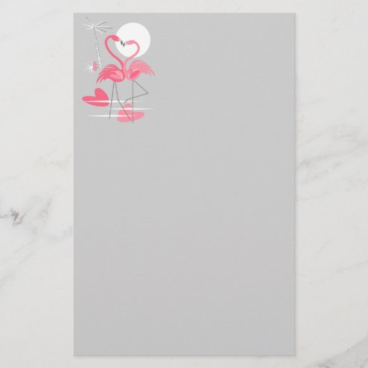 Flamingo-Liebe Briefpapier (Vorderseite)