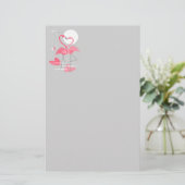 Flamingo-Liebe Briefpapier (Stehend Vorderseite)