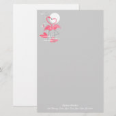 Flamingo-Liebe Briefpapier (Vorne/Hinten)