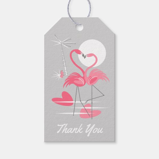 Flamingo Liebe Danke, dass ihr den Text wieder gra Geschenkanhänger (Vorderseite)