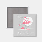 Flamingo-Liebe Datumsmagnet Magnet (Vorderseite/Rückseite)