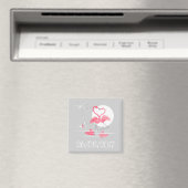 Flamingo-Liebe Datumsmagnet Magnet (In Situ (Geschirrspüler))