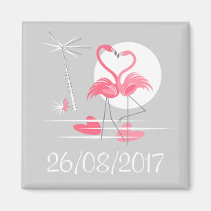Flamingo-Liebe Datumsmagnet Magnet