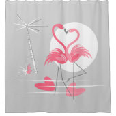 Flamingo Liebe Duschvorhang (Vorderseite)