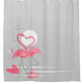 Flamingo Liebe Duschvorhang (Vorderseite)