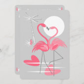 Flamingo Liebe Einladung vertikal (Vorne/Hinten)