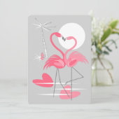 Flamingo Liebe Einladung vertikal (Stehend Vorderseite)