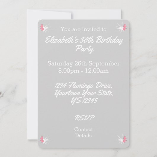 Flamingo Liebe Einladung vertikal (Rückseite)