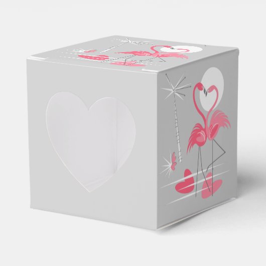 Flamingo Liebe favore Box Herz Geschenkschachtel (Vorderseite)