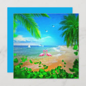 Flamingo-Liebe Feiertagskarte (Vorne/Hinten)