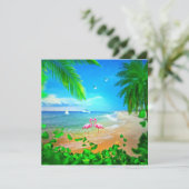 Flamingo-Liebe Feiertagskarte (Stehend Vorderseite)