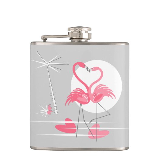 Flamingo-Liebe Flachmann (Vorderseite)