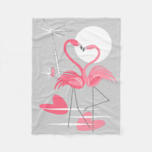 Flamingo Liebe Fleece Decke